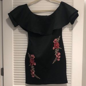 Flowered Off the Shoulder Dress